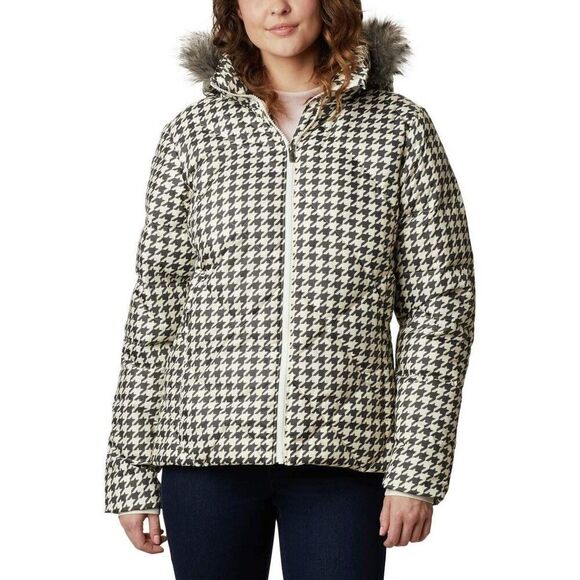 Columbia XL0629-192 Women's Chalk Houndstooth ICY Heights Ii Down Jacket XL CR1 - Picture 1 of 9